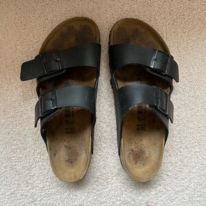 Birkenstock Women's Arizona Birko-Flor Sandal, Black, Size 41